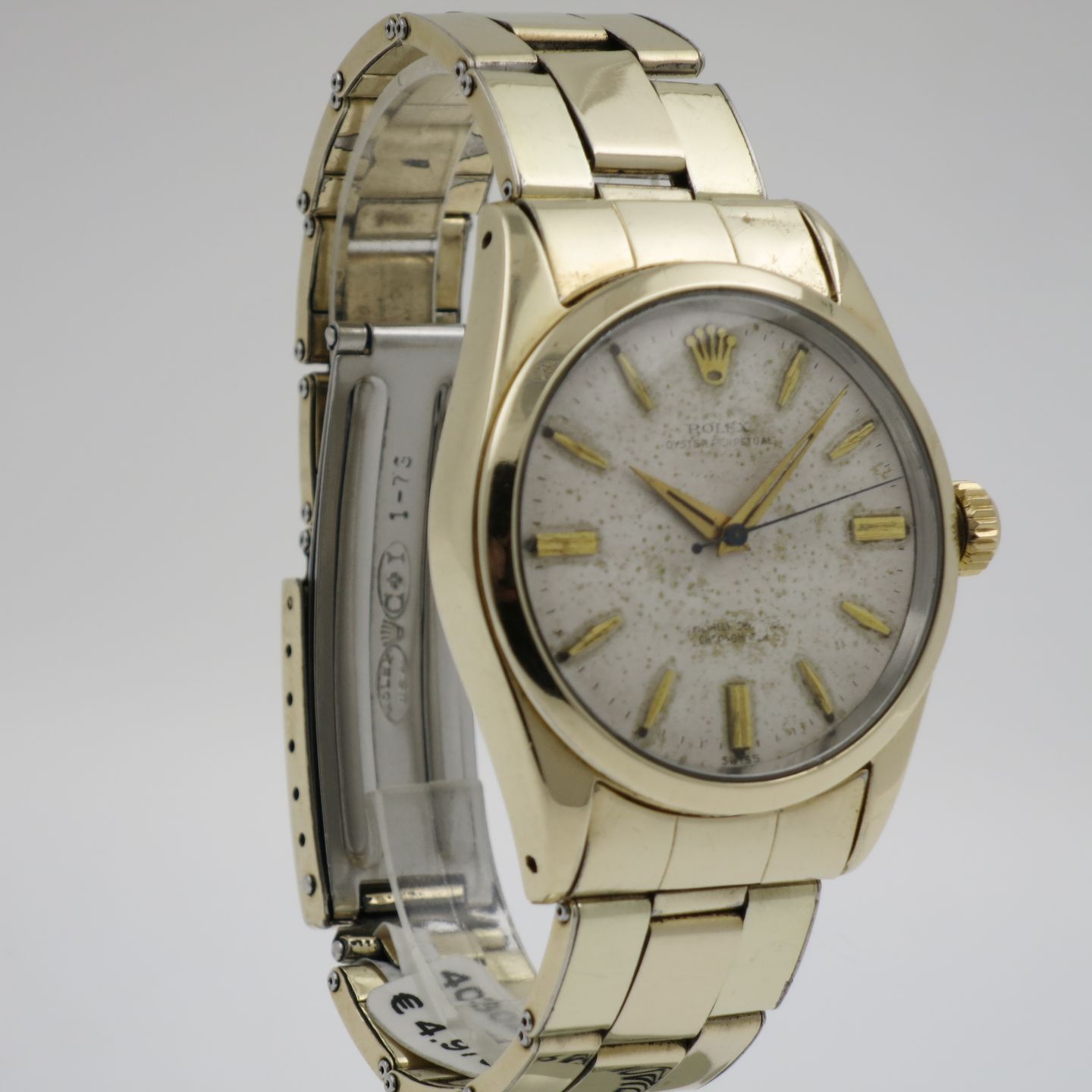 Rolex Oyster Perpetual 34 6634 (1955) - Silver dial 34 mm Gold/Steel case (5/8)